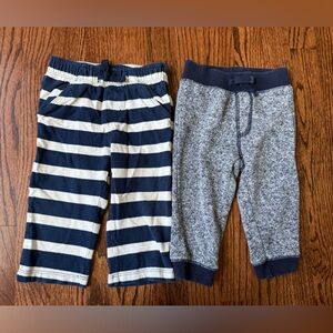 2 Pair Bundle Gymboree Striped Navy and Heather Blue Kids Pants